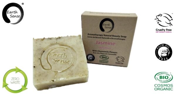 Organic Certified Solid Soap - Jasmine with Chamomile Flowers 90g - Imagen 2