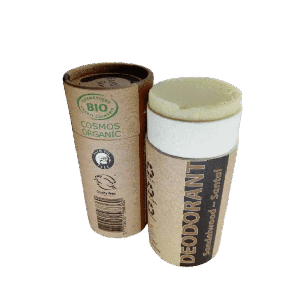Organic Certified Natural Deodorant - Sandalwood 100ml - I piece - 100% recycled paper packaging